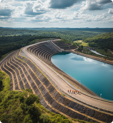 Aerial view of an Itaminas dam